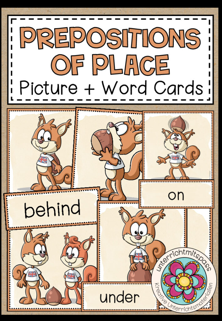 PREPOSITIONS OF PLACE – Picture + Word Cards