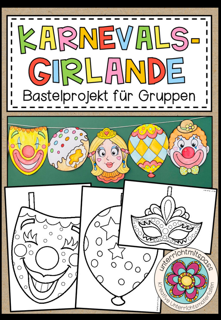 Karneval / Fasching – Girlande – Bastelprojekt
