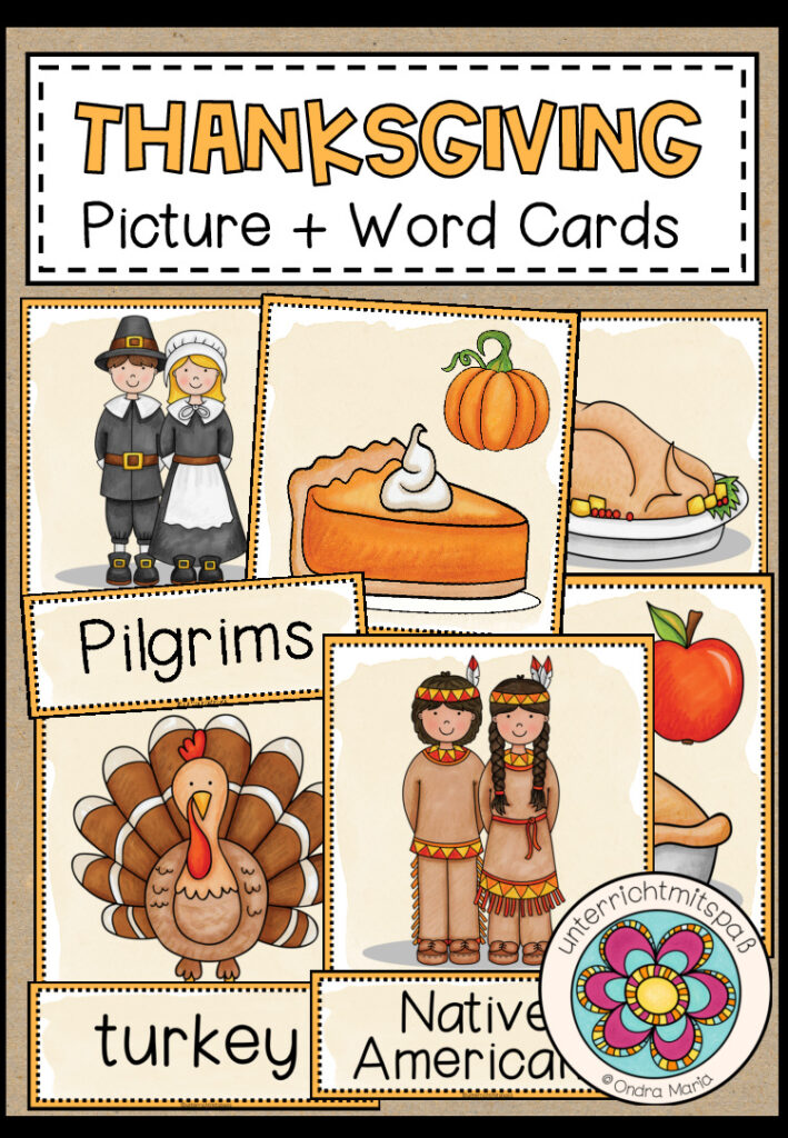 Thanksgiving – Picture + Word Cards