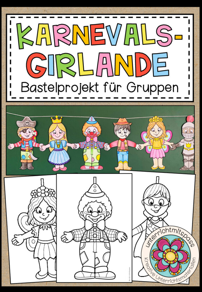Karneval / Fasching (Kostüme) – Girlande – Bastelprojekt