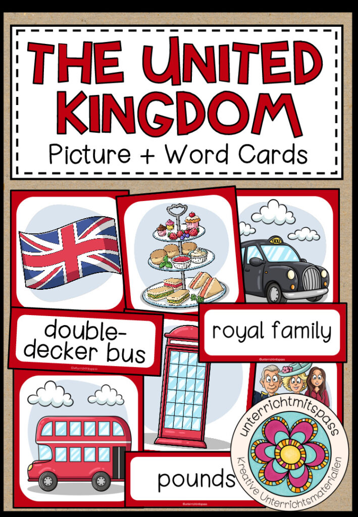 THE UNITED KINGDOM – Picture + Word Cards