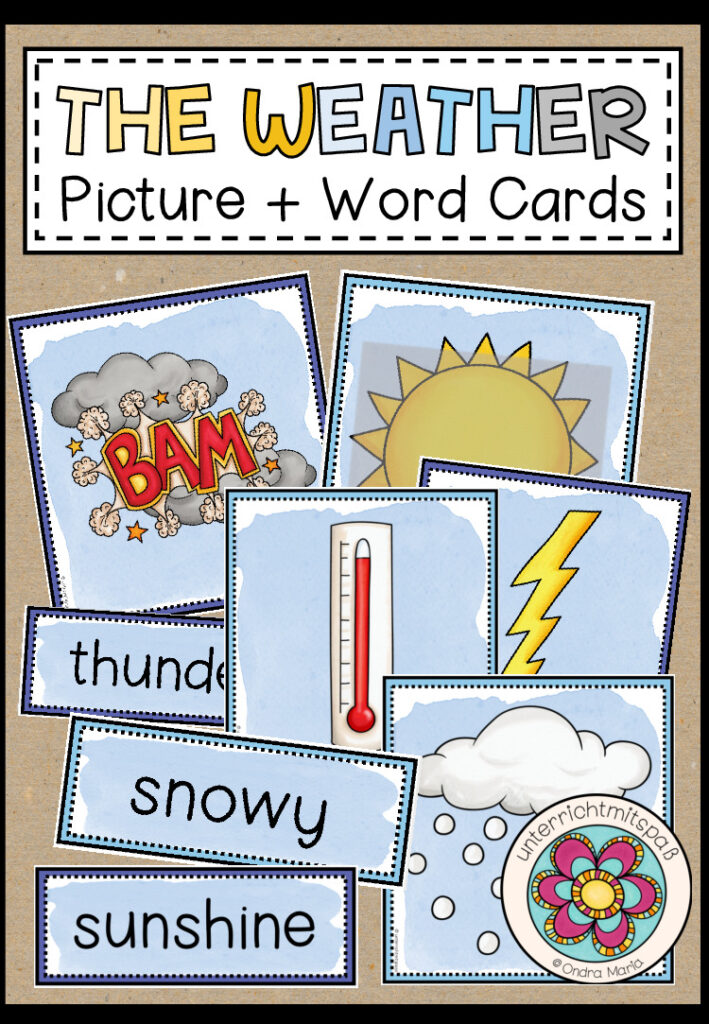 THE WEATHER – Picture + Word Cards