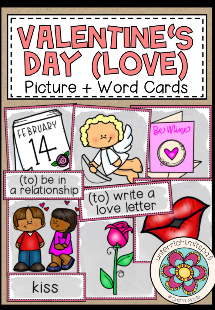 VALENTINE’S DAY (LOVE) – Picture + Word Cards