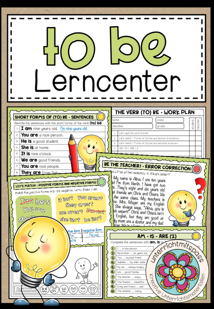 The Verb TO BE – Lerncenter / Lerntheke