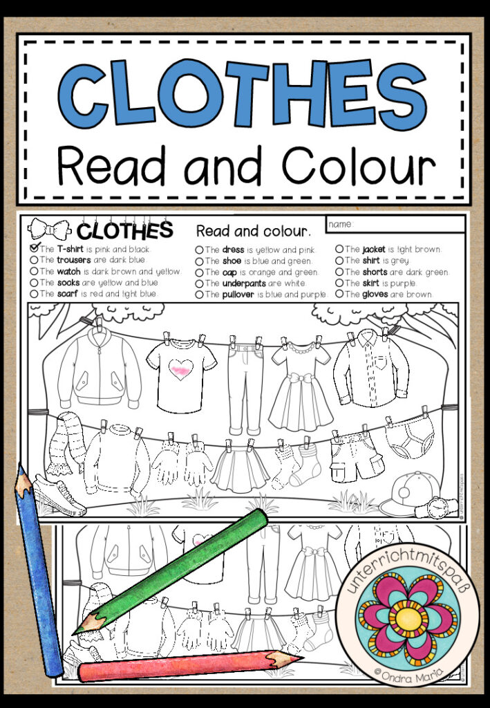 CLOTHES – Read and colour (2-fach differenziert)