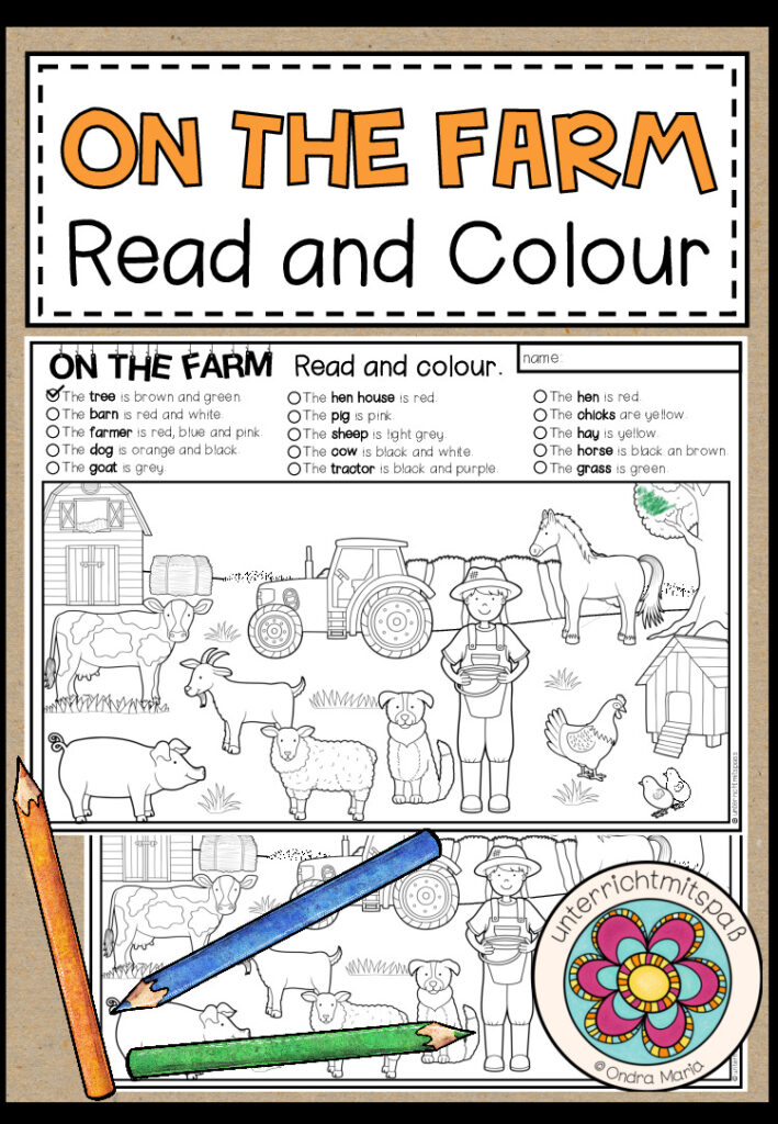 ON THE FARM – Read and colour (2-fach differenziert)