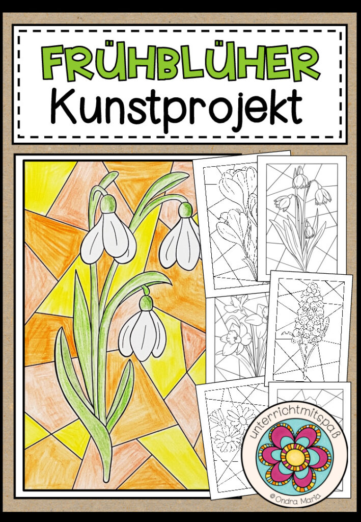 FRÜHBLÜHER – Kunstprojekt (12 Malvorlagen)