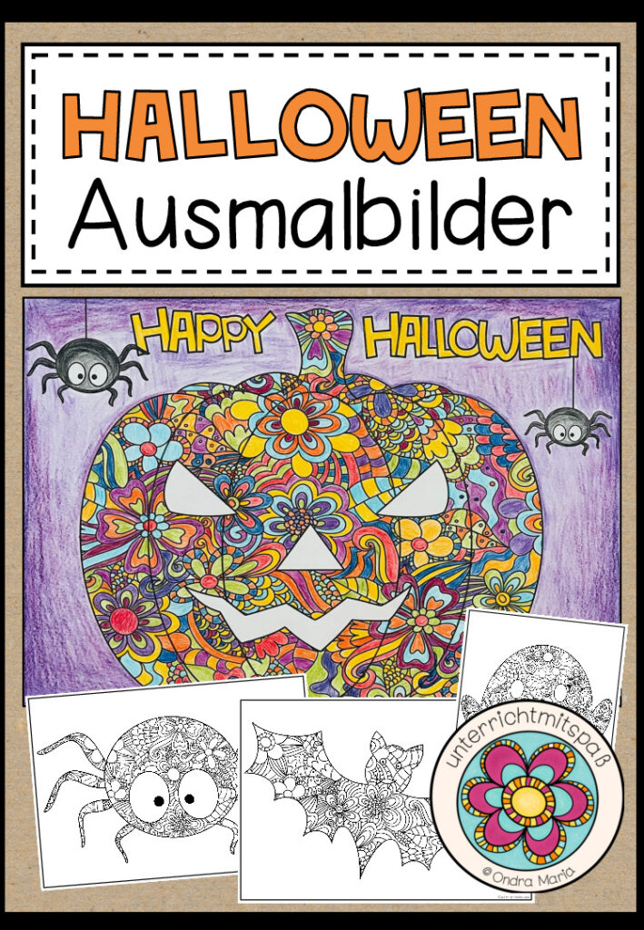 HALLOWEEN – Ausmalbilder (12 Malvorlagen)