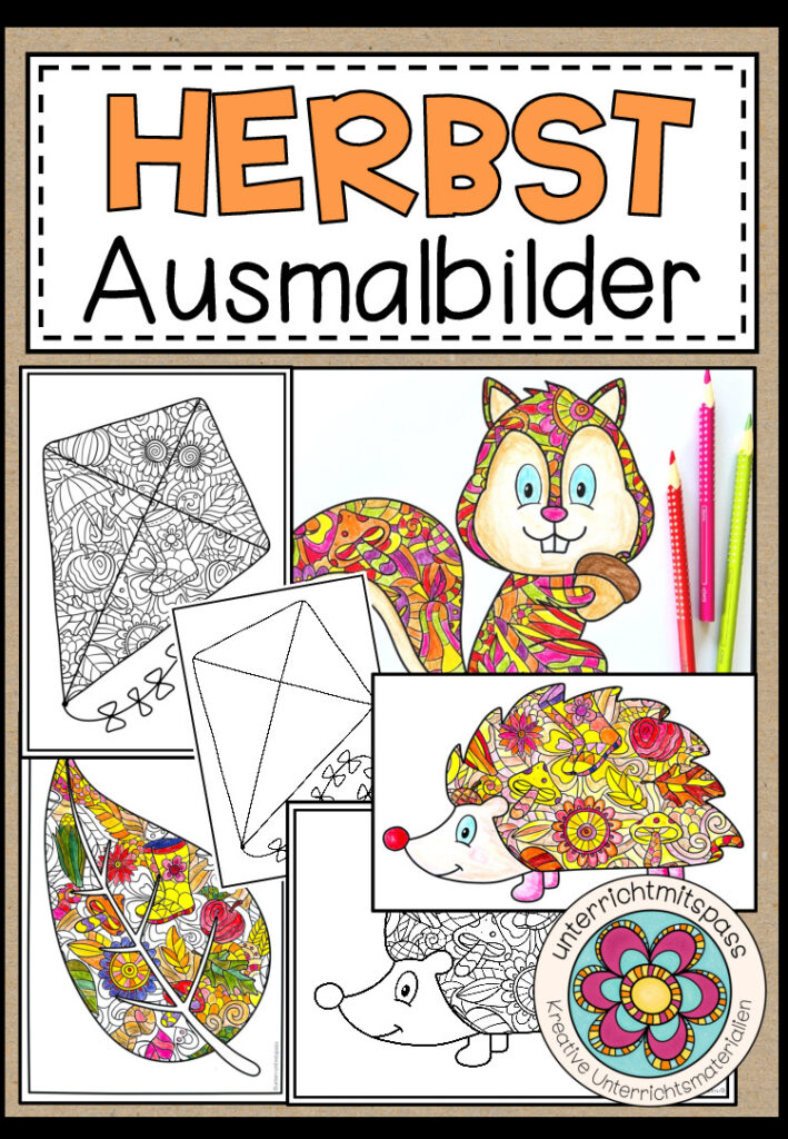 HERBST – Ausmalbilder (20 Motive als Malvorlagen)
