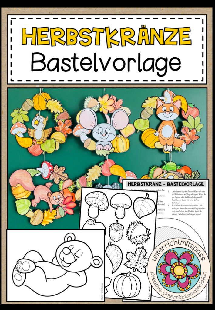 Herbstkränze – Bastelvorlagen