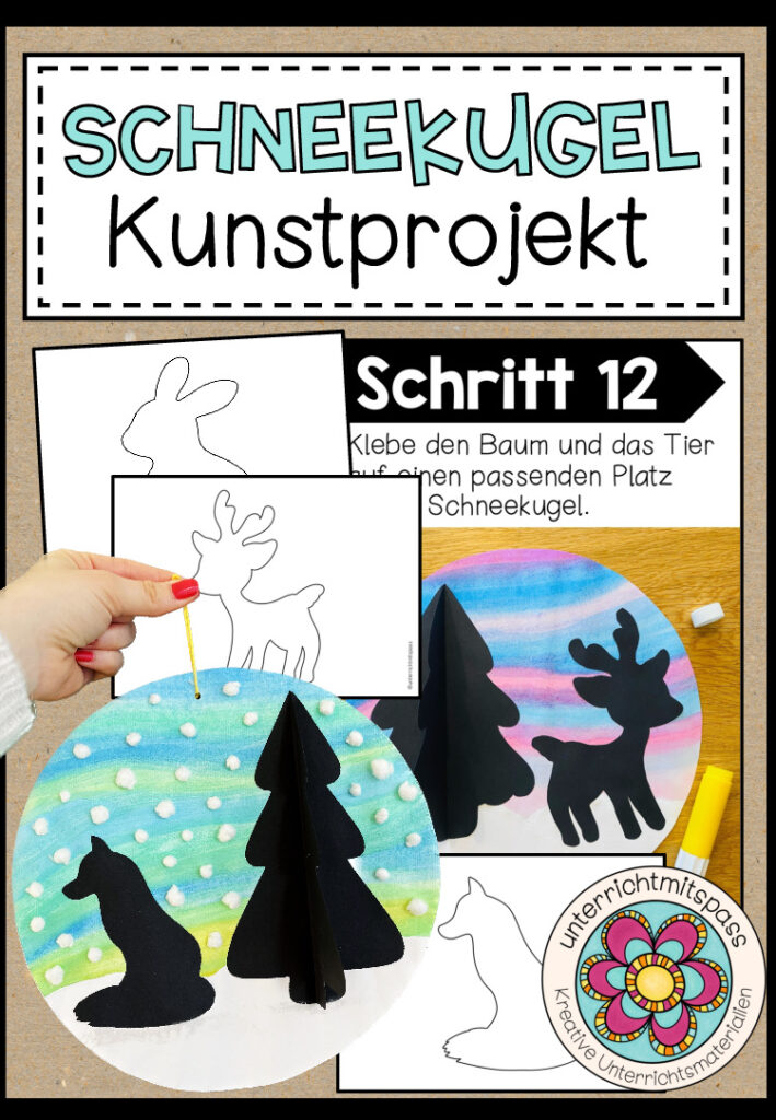 SCHNEEKUGEL – Kunstprojekt (fertig geplante Kunststunde)