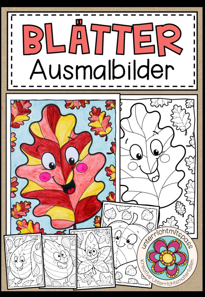 LUSTIGE BLÄTTER – Ausmalbilder