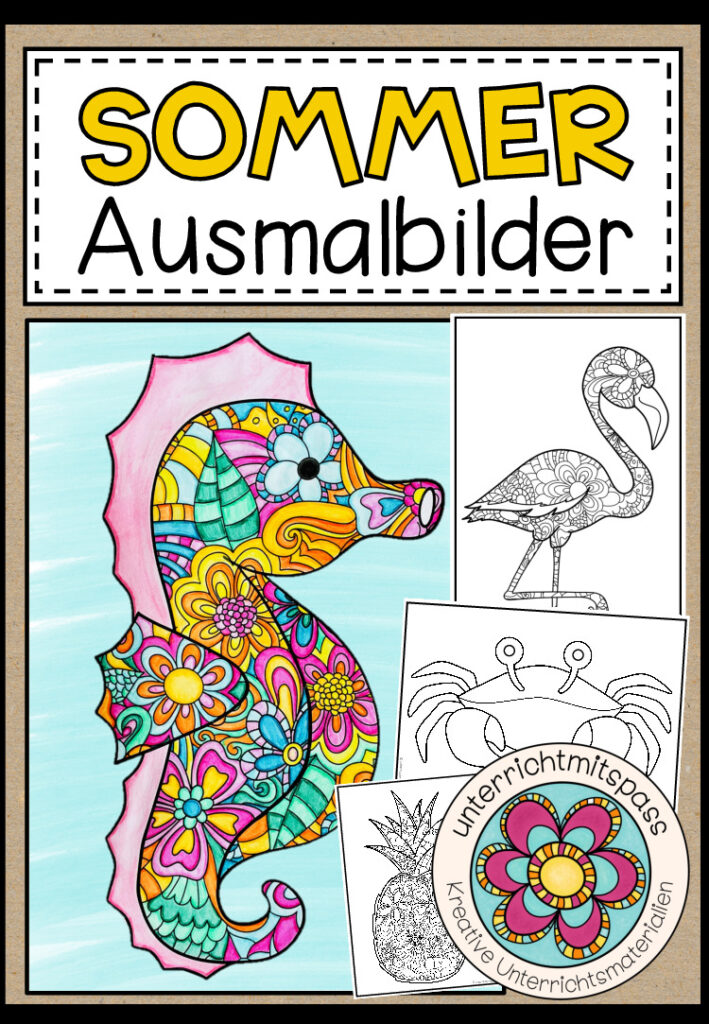 SOMMER – Ausmalbilder (17 Malvorlagen)
