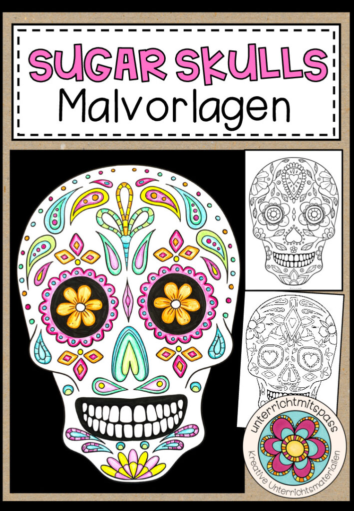Sugar Skulls (Totenköpfe) – Malvorlagen