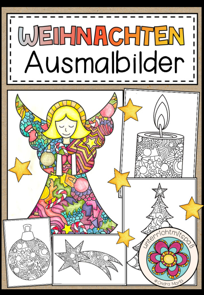 WEIHNACHTEN – Ausmalbilder (10 Malvorlagen)