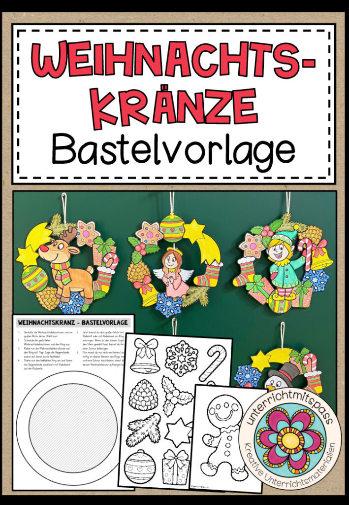 Weihnachtskränze – Bastelvorlagen