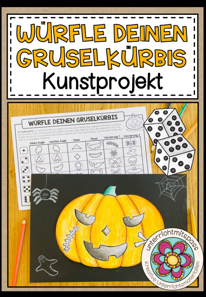 Würfle deinen Gruselkürbis – Kunstprojekt