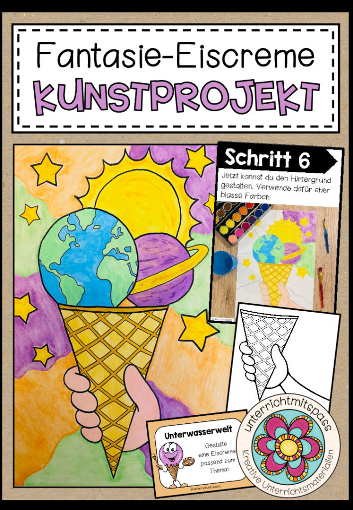 Fantasie Eiscreme – Kunstprojekt (fertig geplante Kunststunde)