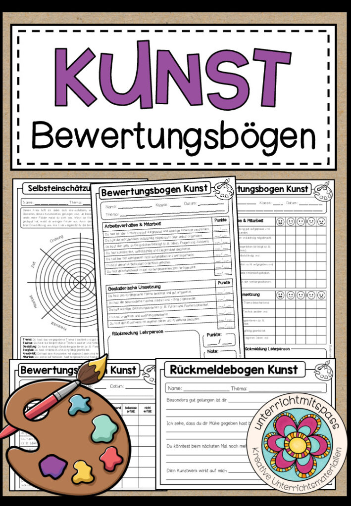 KUNST – Bewertungs- und Reflexionsbögen (auch zum Selbstbearbeiten)