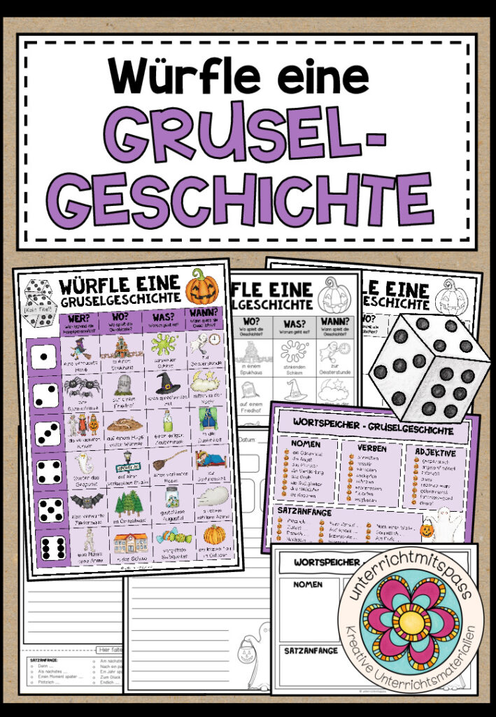 WÜRFELGESCHICHTE – GRUSELGESCHICHTE (+Arbeitsblätter)