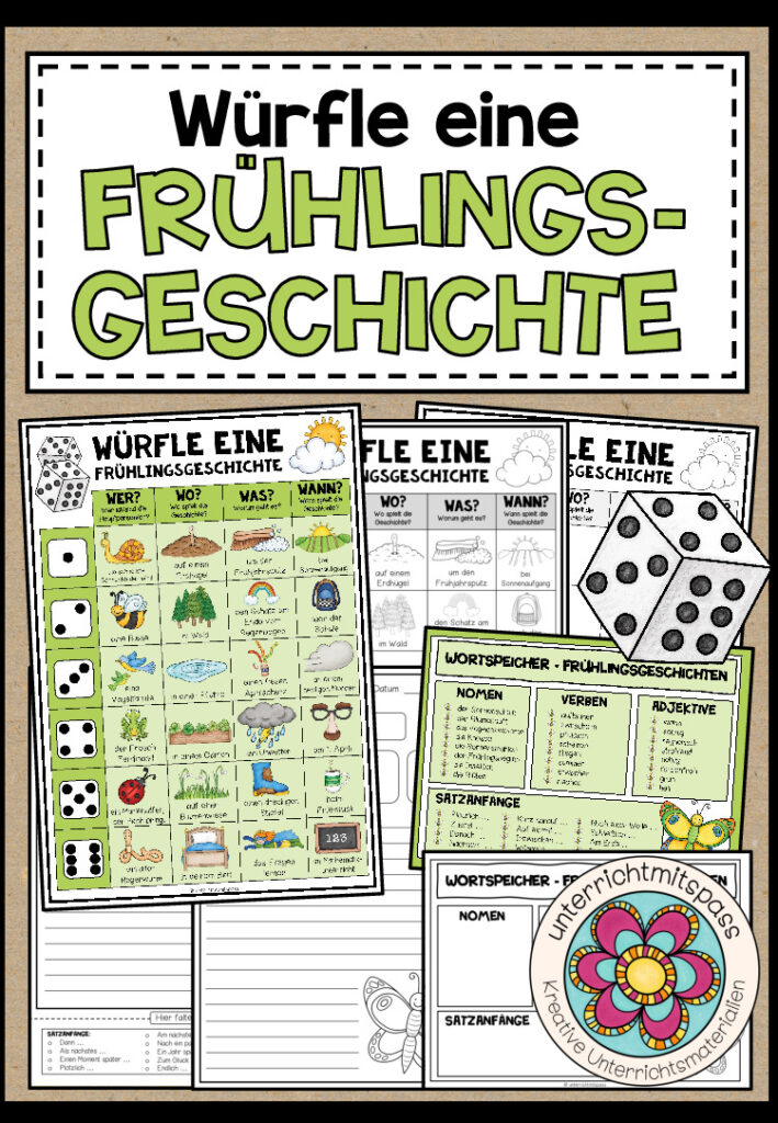 WÜRFELGESCHICHTE – FRÜHLING (+Arbeitsblätter)