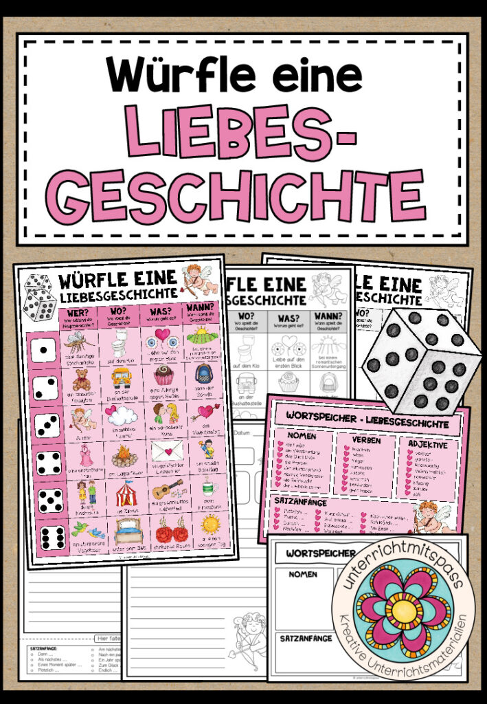 WÜRFELGESCHICHTE – LIEBESGESCHICHTE (+Arbeitsblätter)