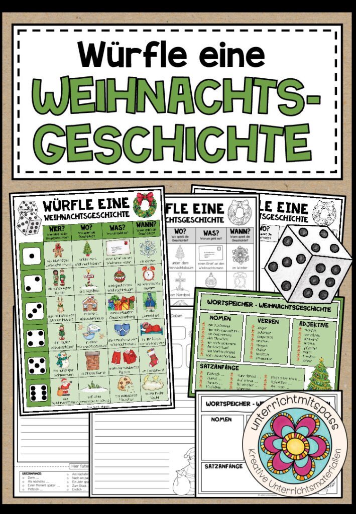 WÜRFELGESCHICHTE – WEIHNACHTEN (+Arbeitsblätter)