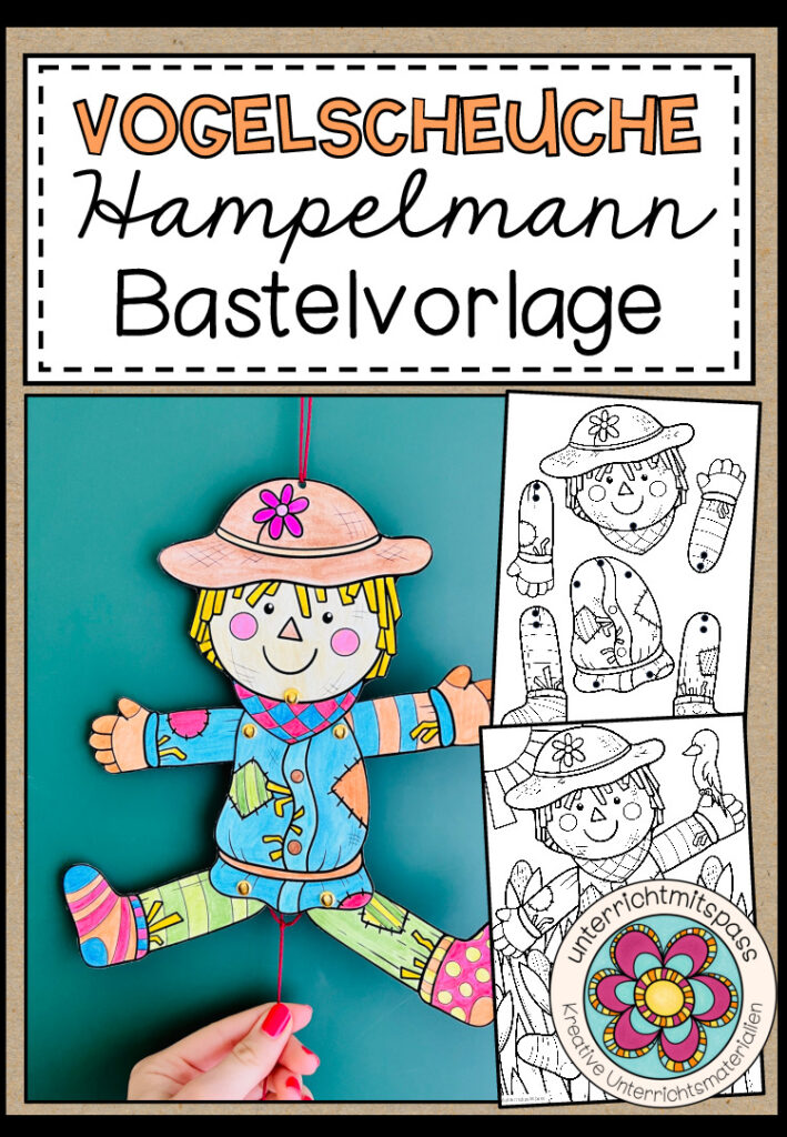 Vogelscheuche – Hampelmann – Bastelvorlage