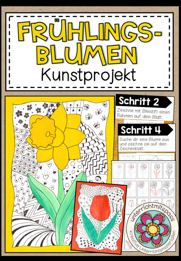FRÜHLINGSBLUMEN (Frühblüher) – Kunstprojekt (fertig geplante Kunststunde)