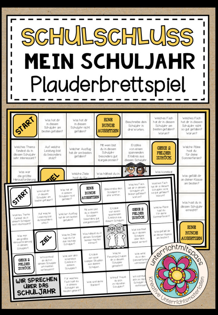 MEIN SCHULJAHR (Schulschluss) – Plauderbrettspiel