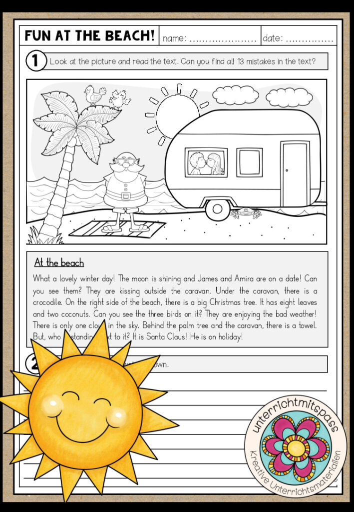 Fun at the beach! (summer) – Worksheet