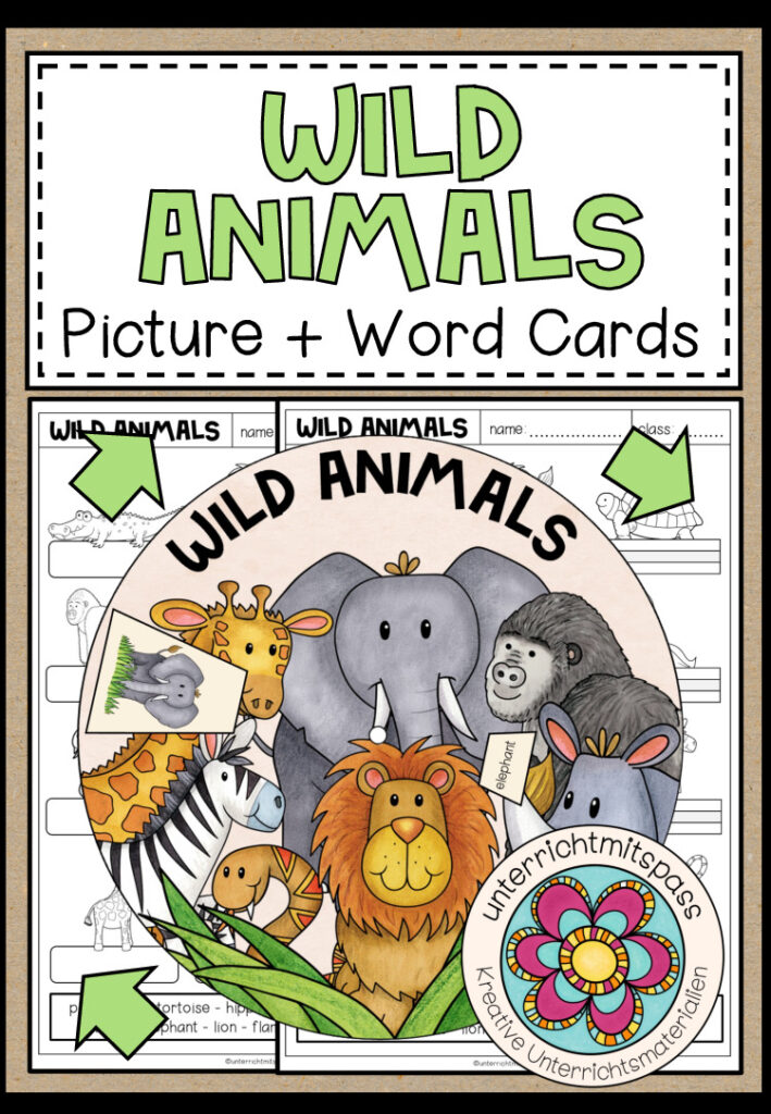 WILD ANIMALS – Vocabulary Wheel