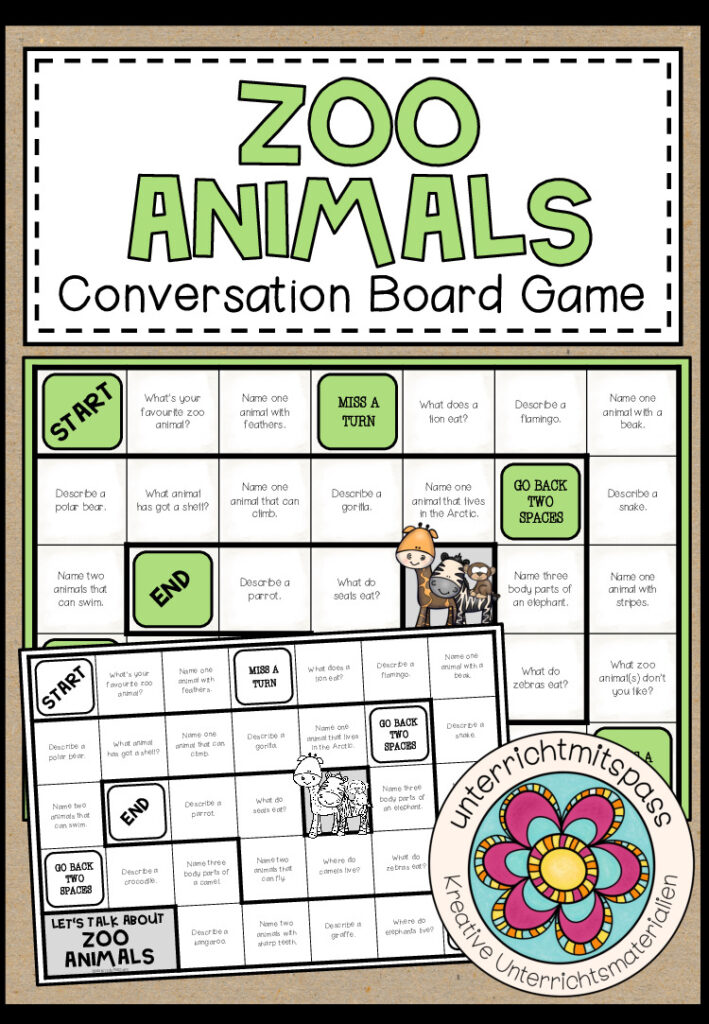 ZOO ANIMALS – Conversation Board Game