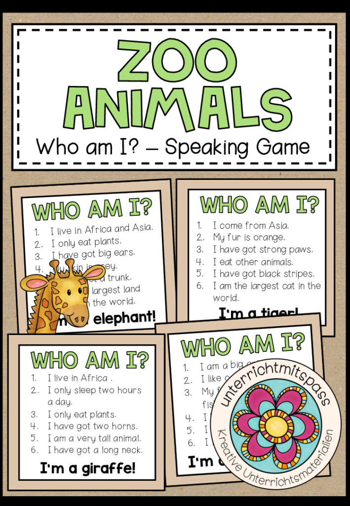 ZOO ANIMALS – Who am I? – Game