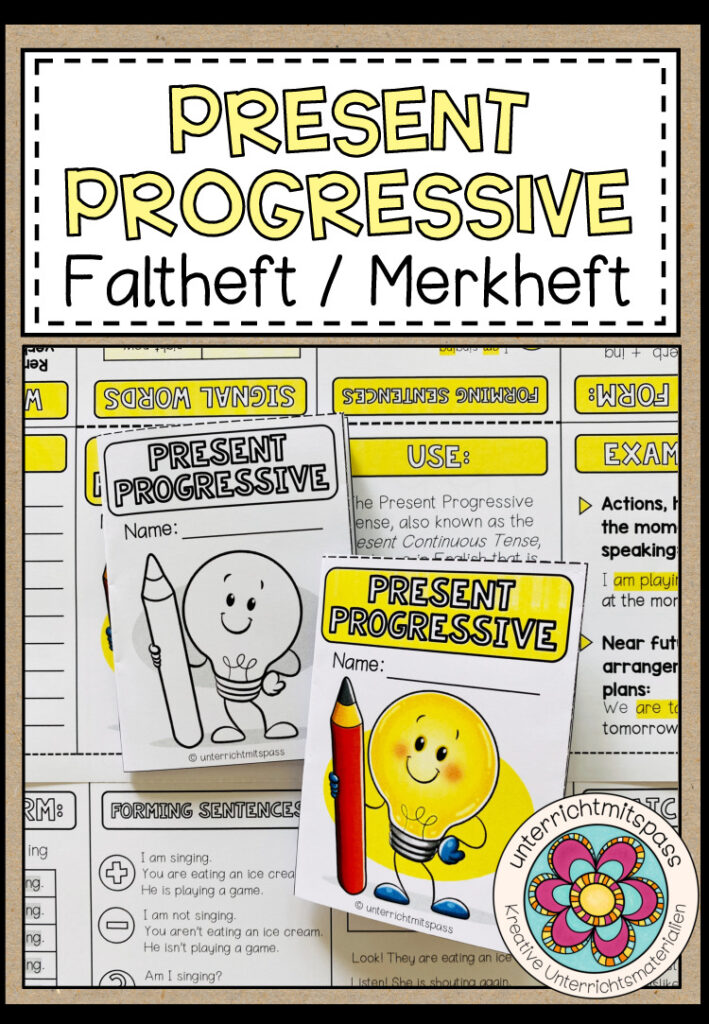 PRESENT PROGRESSIVE – Faltheft (Merkheft)