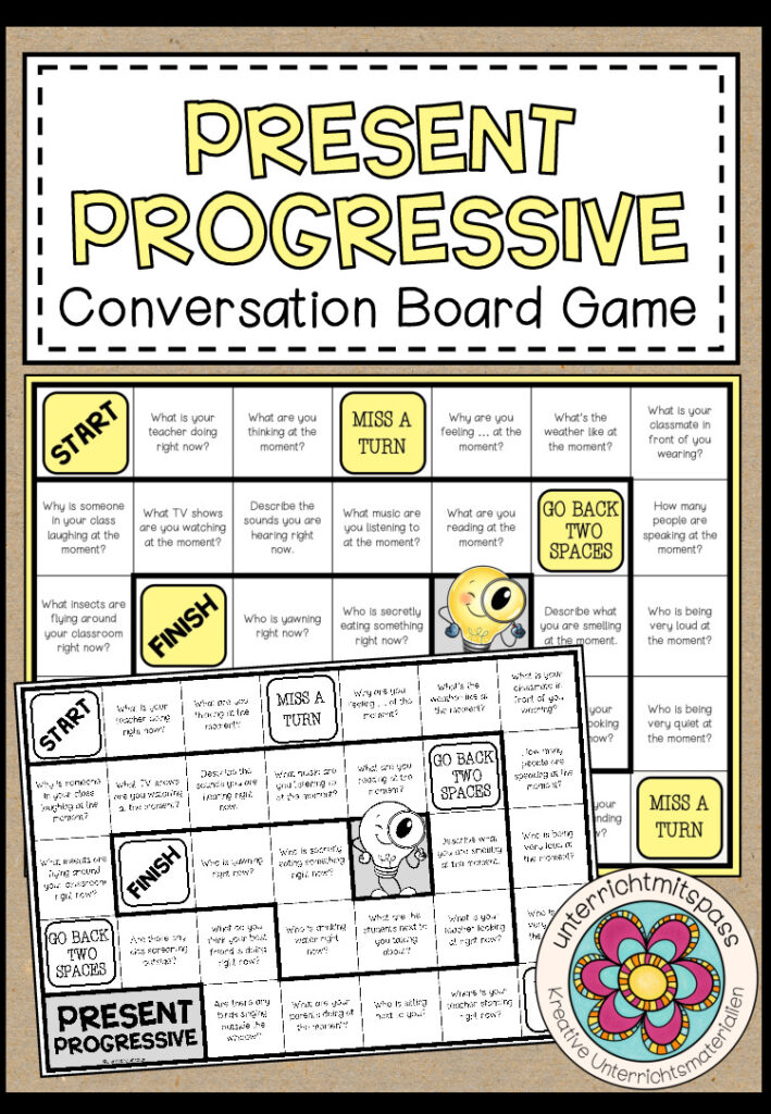 PRESENT PROGRESSIVE – Conversation Board Game