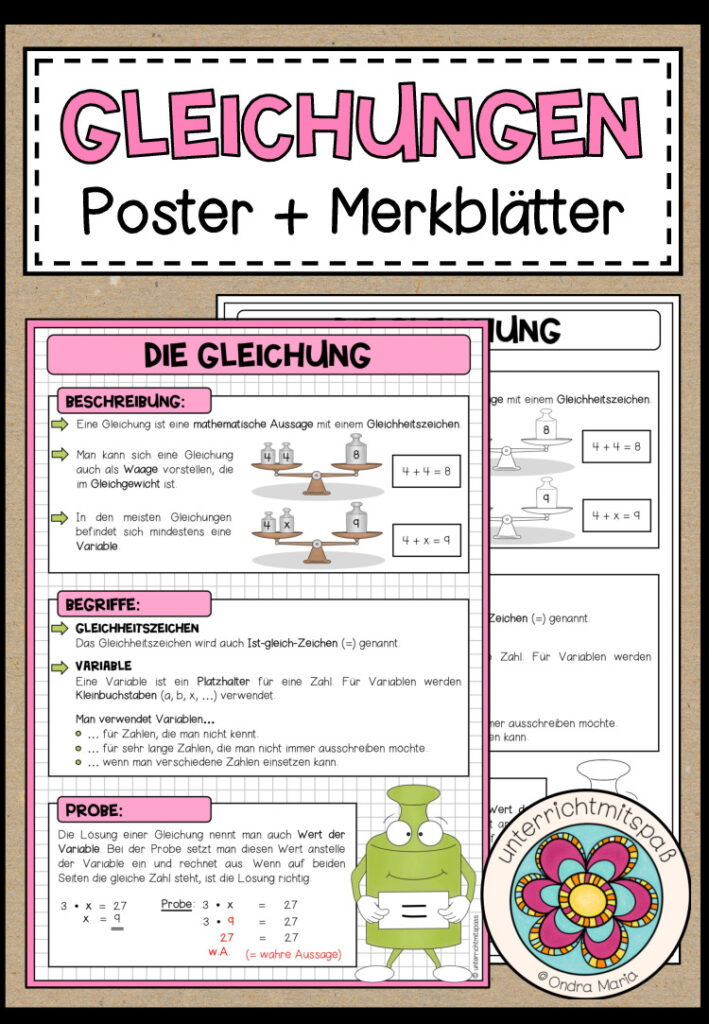 GLEICHUNGEN – Poster + Merkblatt