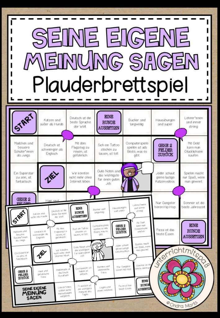 SEINE EIGENE MEINUNG SAGEN – Plauderbrettspiel