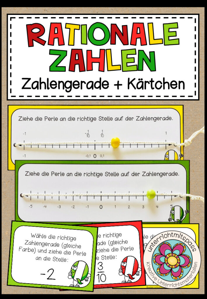 RATIONALE ZAHLEN (Zahlengerade) – Legeübung + Aufgabenkarten
