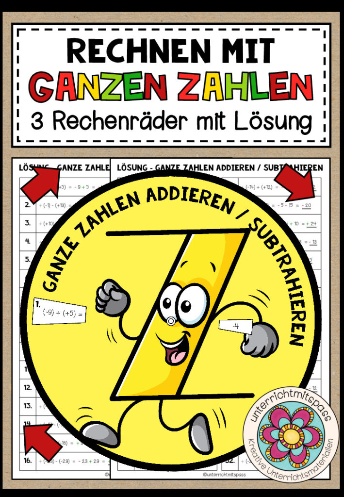 RECHNEN MIT GANZEN ZAHLEN – 3 Rechenräder