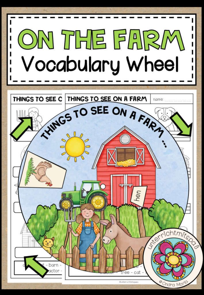 ON THE FARM – Vocabulary Wheel