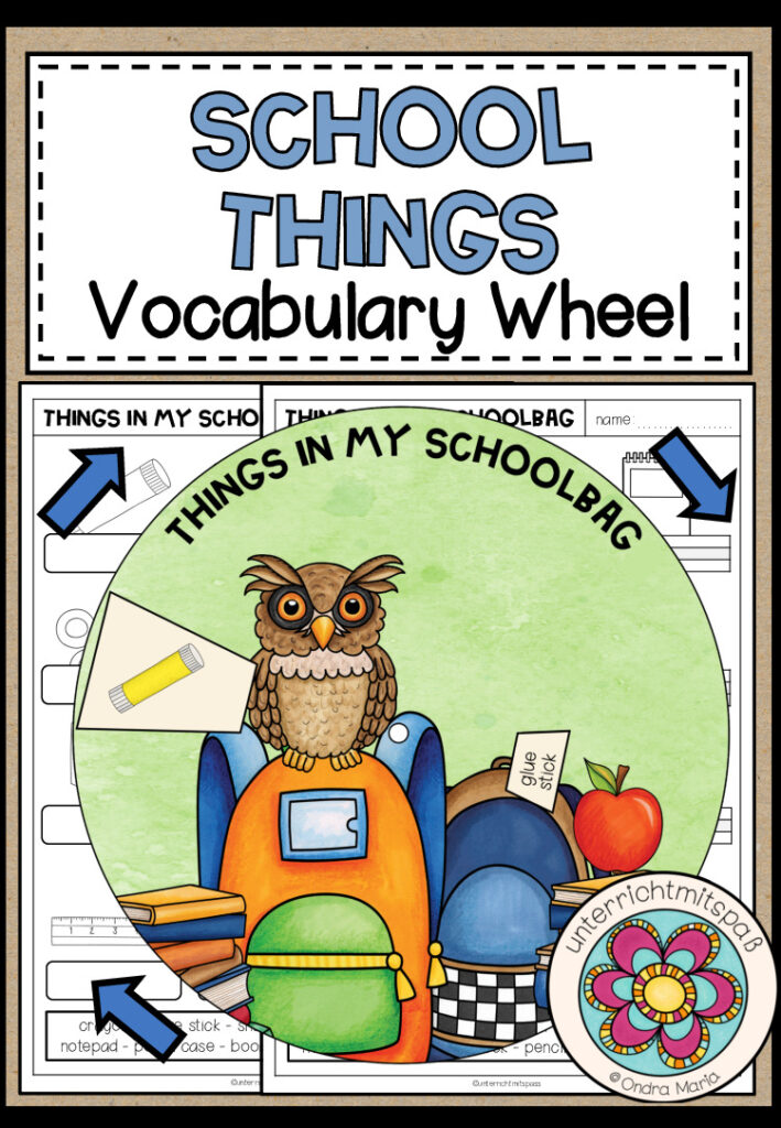 SCHOOL THINGS – Vocabulary Wheel