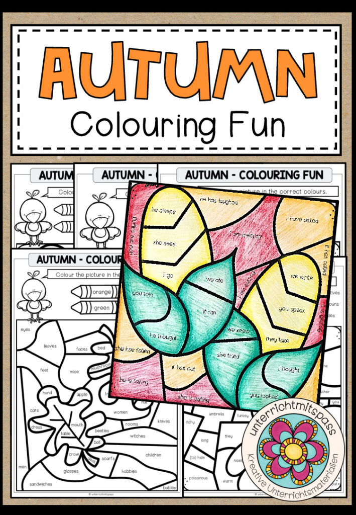 Autumn – Colouring Fun (6 Worksheets)