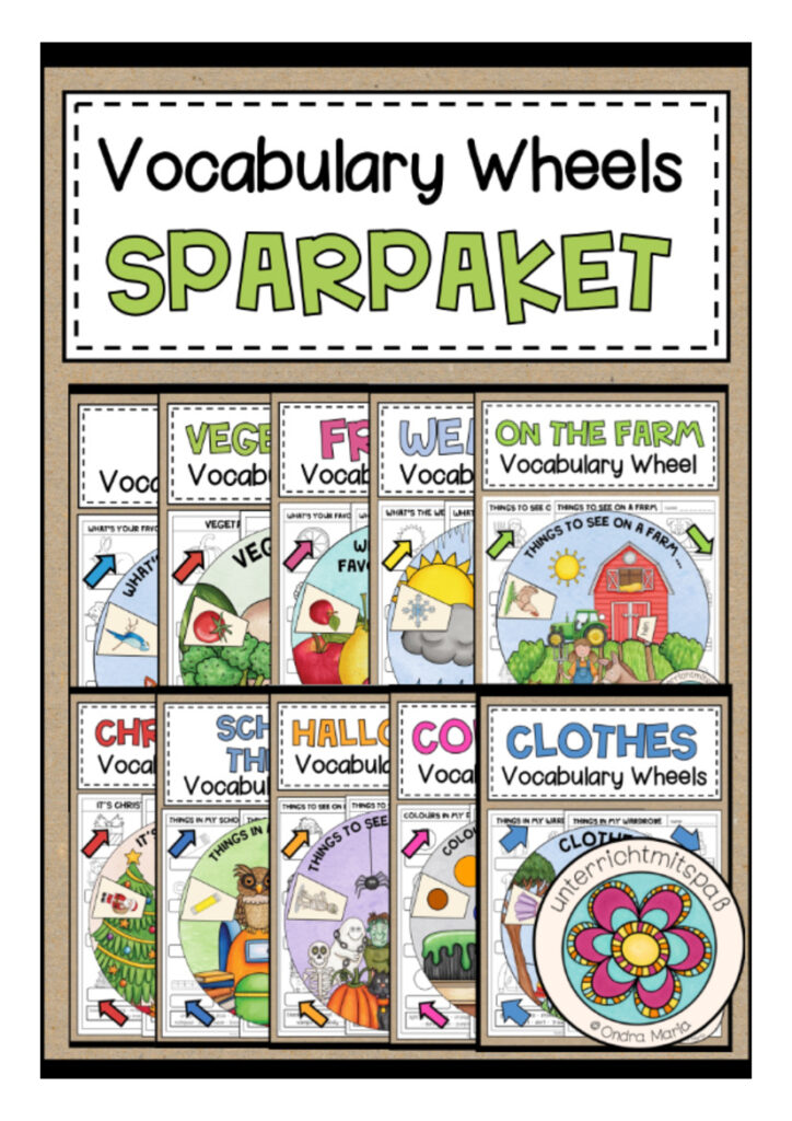 VOCABULARY WHEELS (Wortschatzräder) – SPARPAKET (wachsendes Paket)