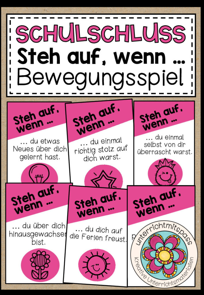 SCHULSCHLUSS / SCHULJAHRESENDE – Steh auf, wenn … (Bewegungsspiel)