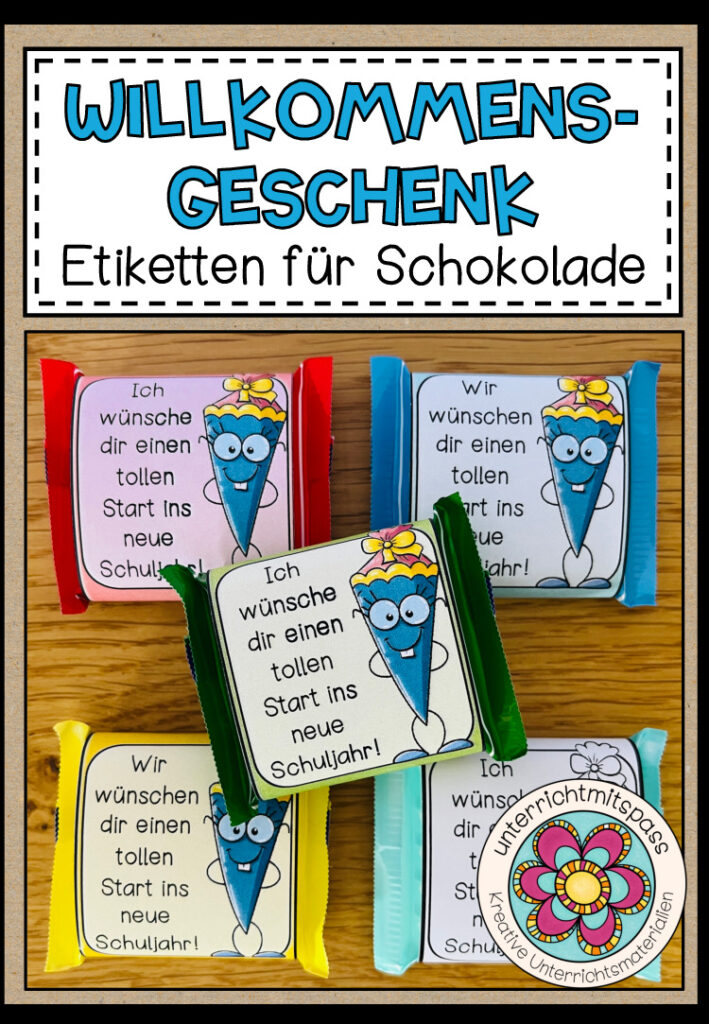 Willkommensgruß / Willkommensgeschenk – passend für Mini-Schoko Quadrate