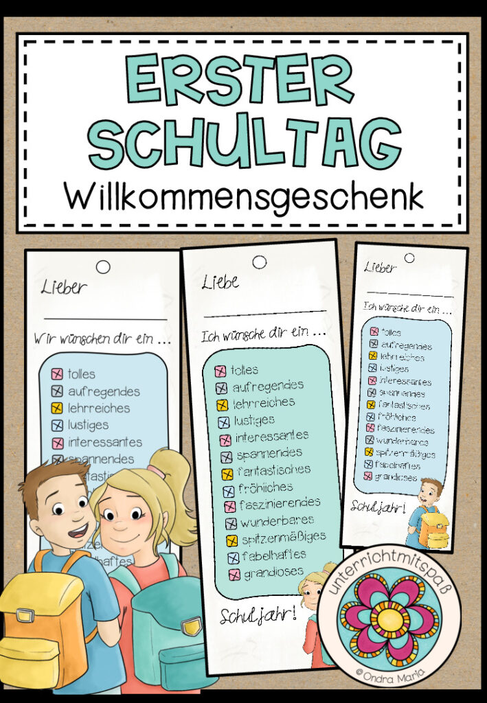Lesezeichen – Willkommensgeschenk (Erster Schultag)