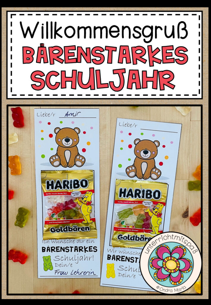 Willkommensgruß / Willkommensgeschenk für den Schulanfang – Bärenstarke Grüße