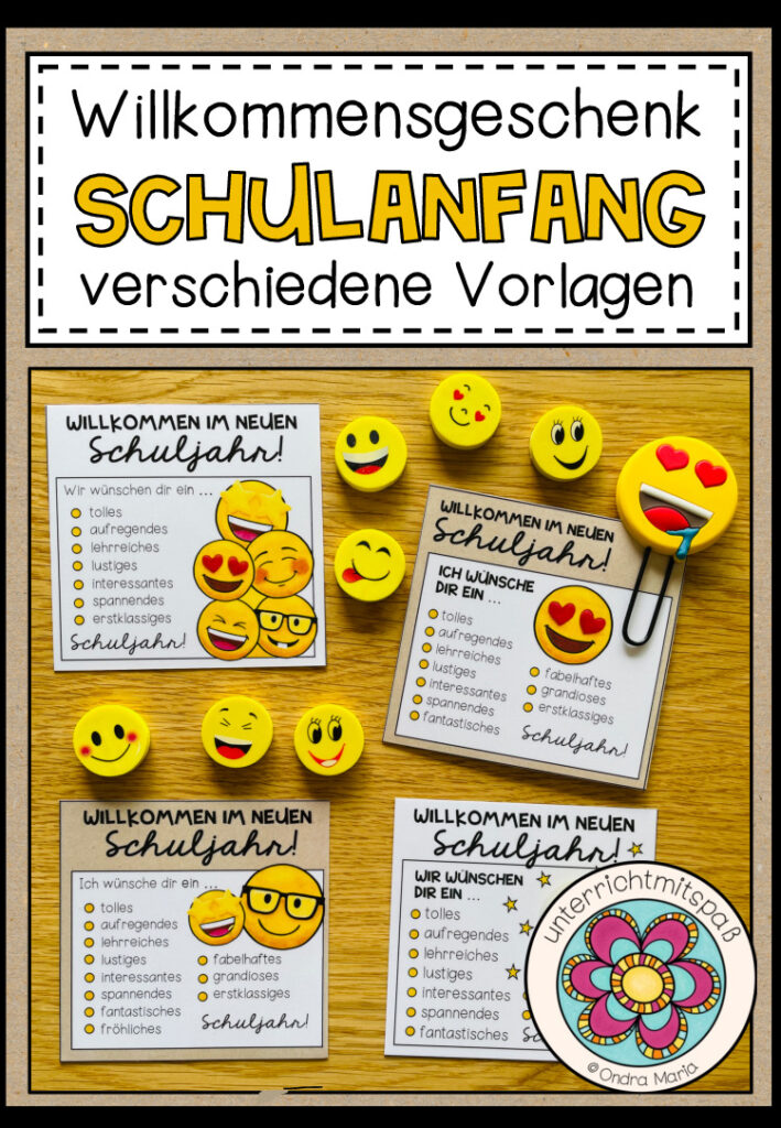 Willkommensgruß / Willkommensgeschenk für den Schulanfang – Smileys