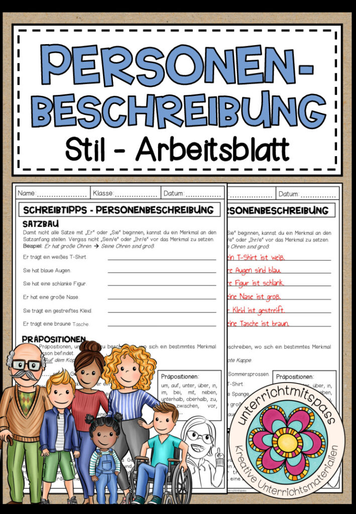 PERSONENBESCHREIBUNG – Arbeitsblatt für einen besseren Stil